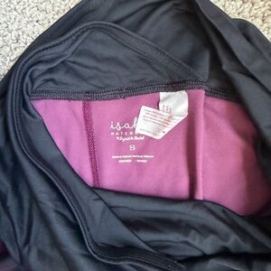 Isabel Maternity Black and Purple Leggings